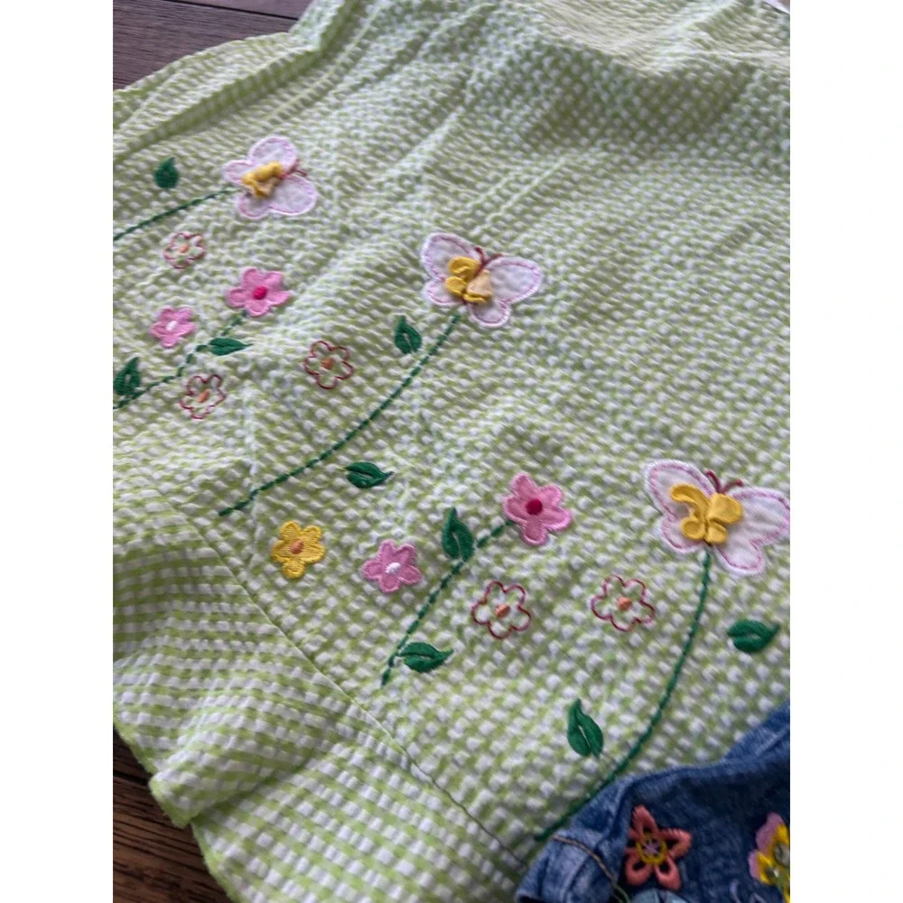BT Kids Gingham Dress & Z Cavaricci Embroidered Jeans Girls Size 6/6X Bundle y2k - Picture 6 of 8